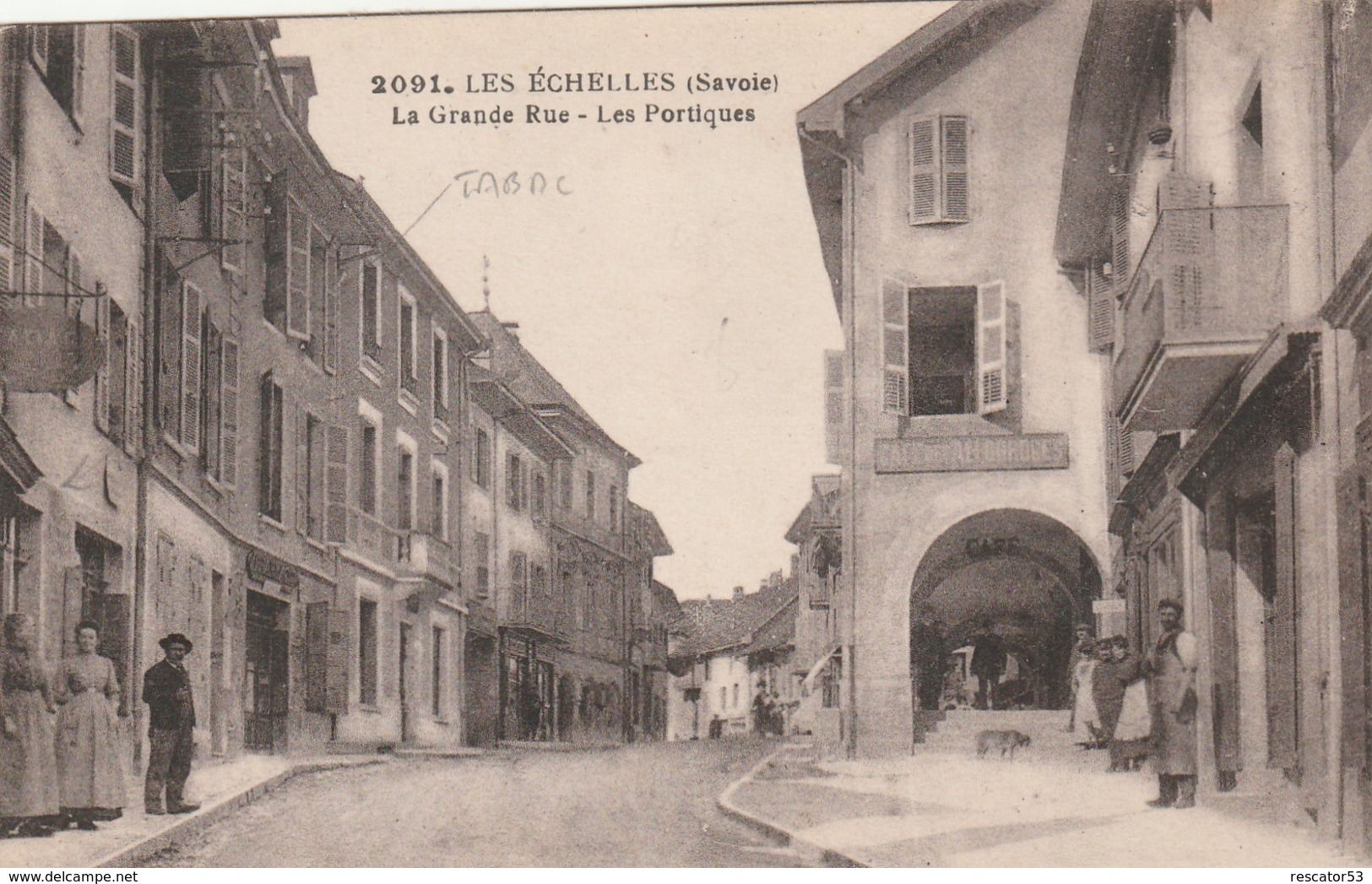 Rare Cpa Les Echelles La Grande Rue Les Portiques - Les Echelles