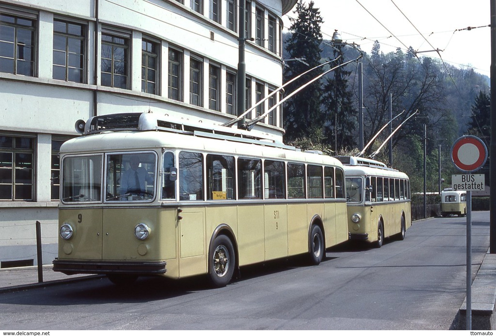 Trolleybus Berna   -   Thun-Bahnhof  En Suisse 1979  -  15x10cm PHOTO - Busse & Reisebusse