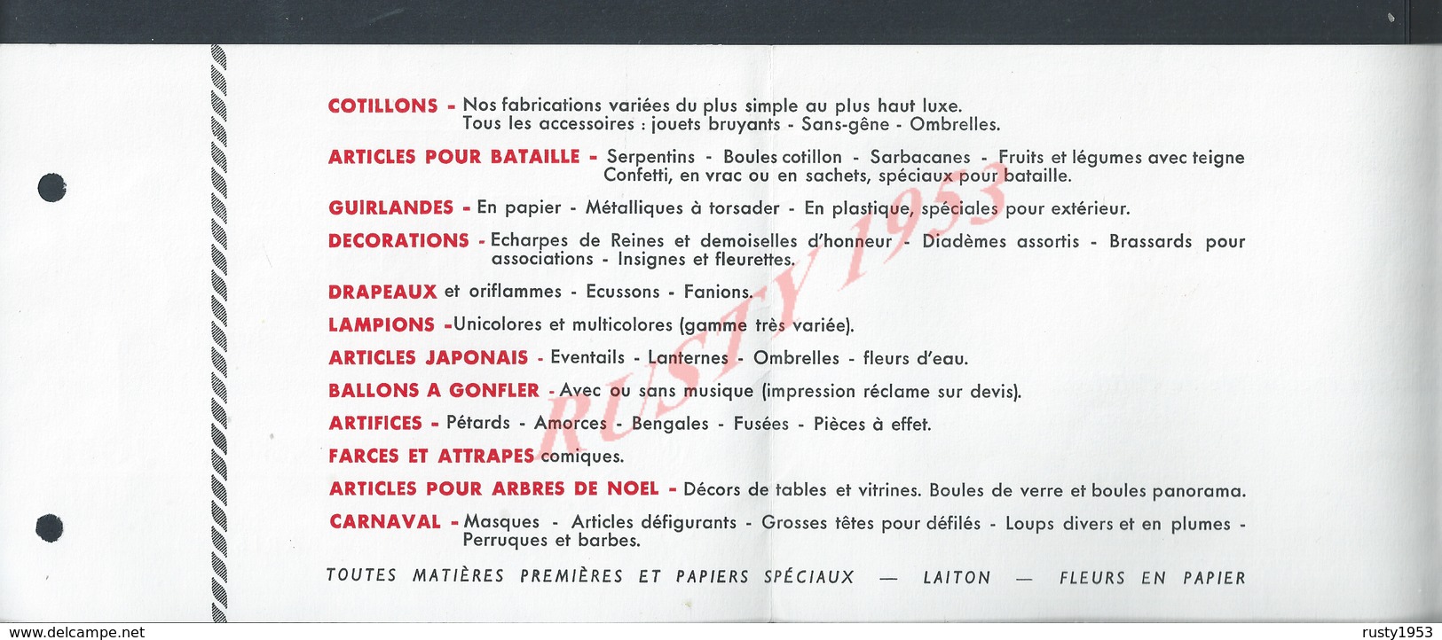 TYPE PROGRAMME ILLUSTRÉE ATELIERS ROUGET TOUT CE QUI CONCERNE VOS FÊTES PARIS RUE DE PARADIS : - Programmes