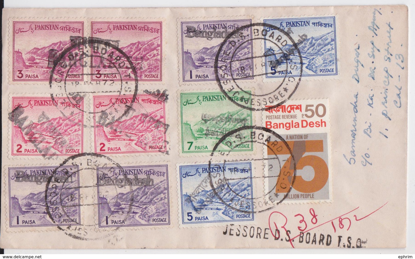 Bangladesh Jessore District Cover Used With Pakistan Stamps - Bangladesh