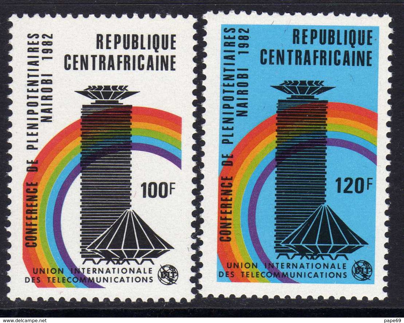 Centrafricaine N ° 536 / 37 XX : Conférence Des Plénipotentiaires De L' U. I. T., Les 2 Valeurs Sans Charnière TB - Centrafricaine (République)