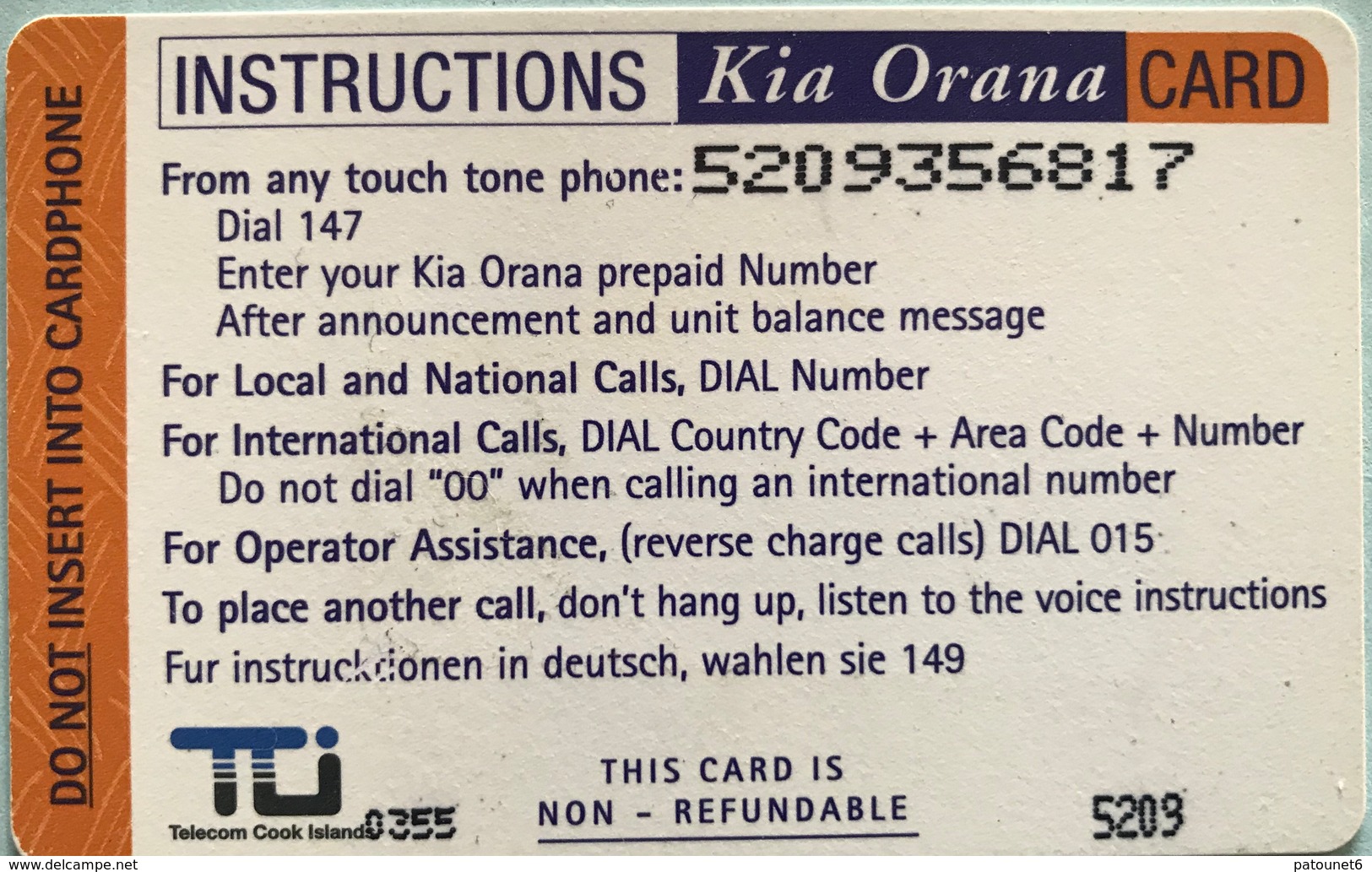 ILES COOK  -  Phonecard  -  " Flower " -  $50  -  Kia Orana CARD  -  TCI - Cookeilanden