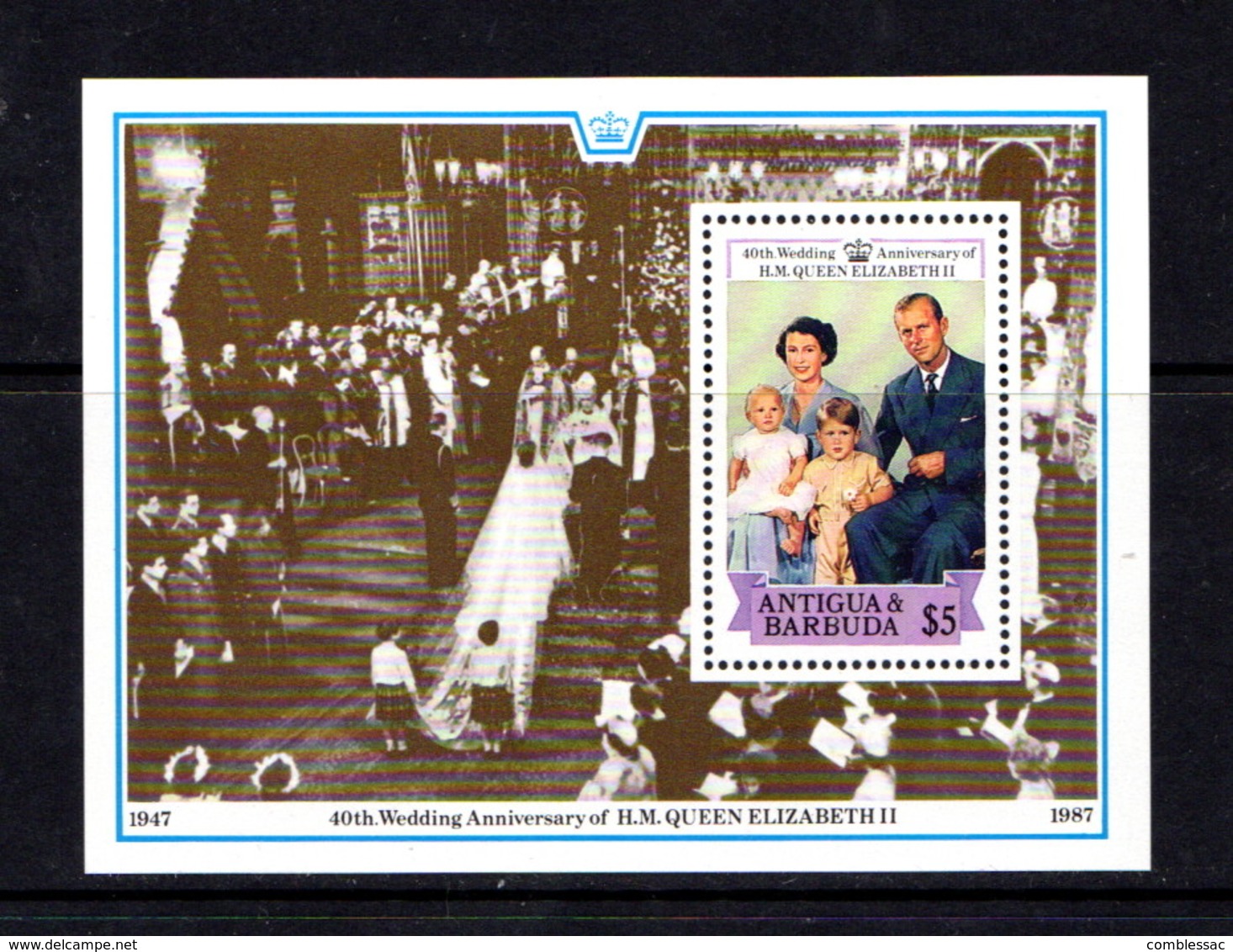 ANTIGUA    1988   Royal  Ruby  Wedding      Sheetlet    MNH - Antigua And Barbuda (1981-...)