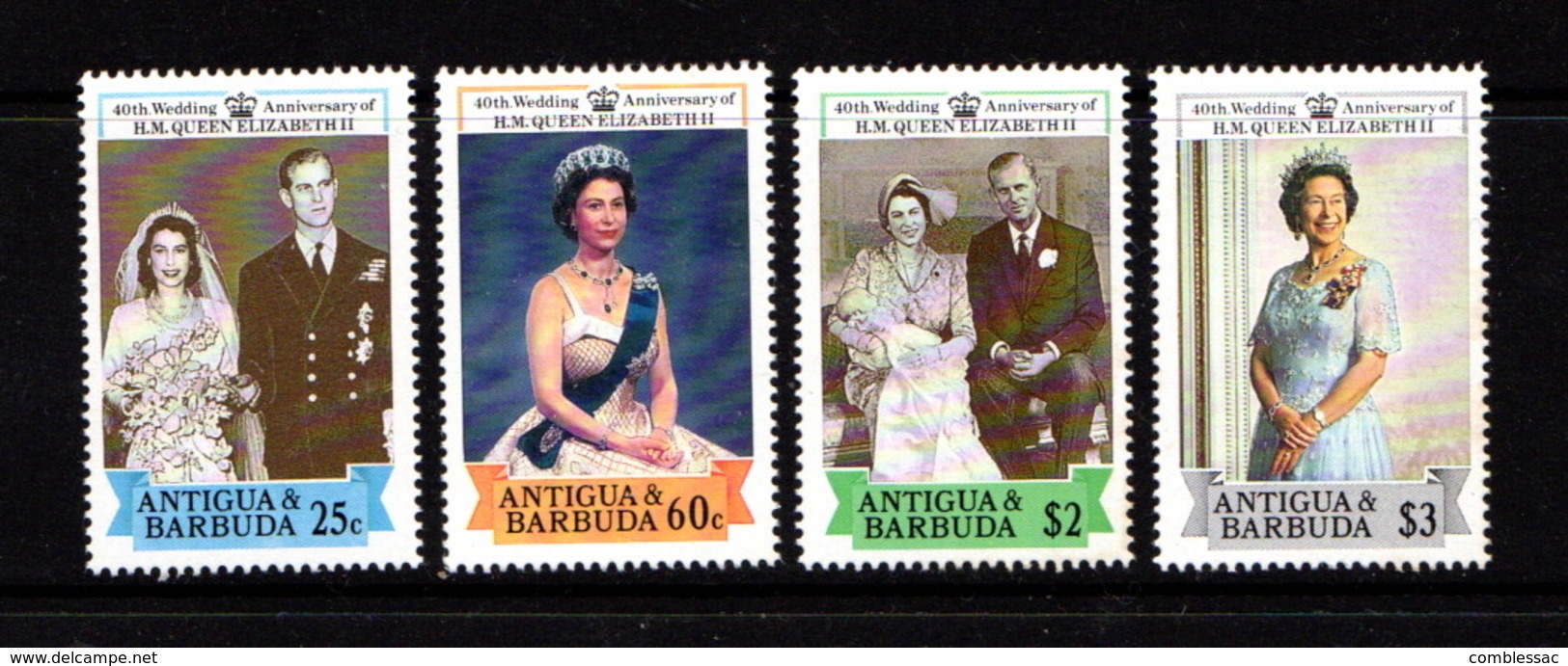 ANTIGUA    1988   Royal  Ruby  Wedding     Set  Of  4    MNH - Antigua And Barbuda (1981-...)