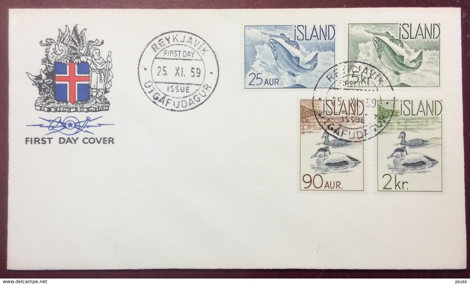 ISLAND17 Poissons Canards 294 295 296 297 Iceland FDC Lettre - FDC