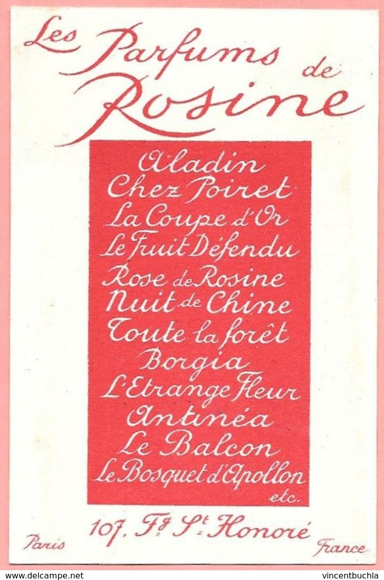 Les Parfums De Rosine Hahna Ou L'étrange Fleur Motif Asiatique Rouge 107 Faubourg St Honoré Paris - Anciennes (jusque 1960)