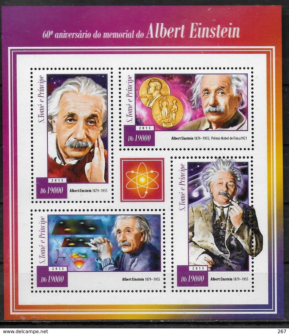 SAINT THOMAS ET PRINCE   Feuillet N° 4827/30   * *  ( Cote 12e ) Abert Einstein Nobel - Albert Einstein