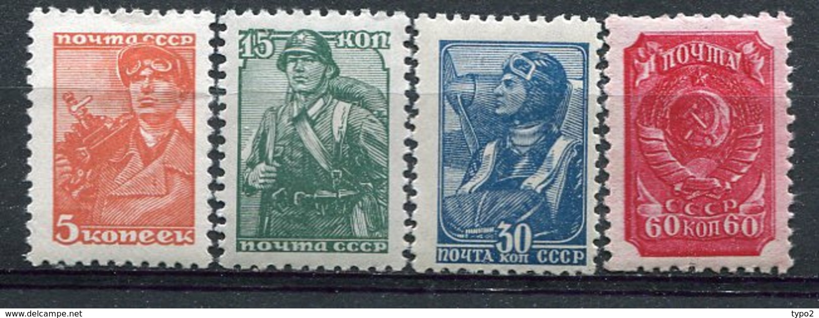 RUSSIE -  Yv N° 734,737**,735,736  *  Série Courante   Cote  3,25  Euro  BE  2 Scans - Neufs