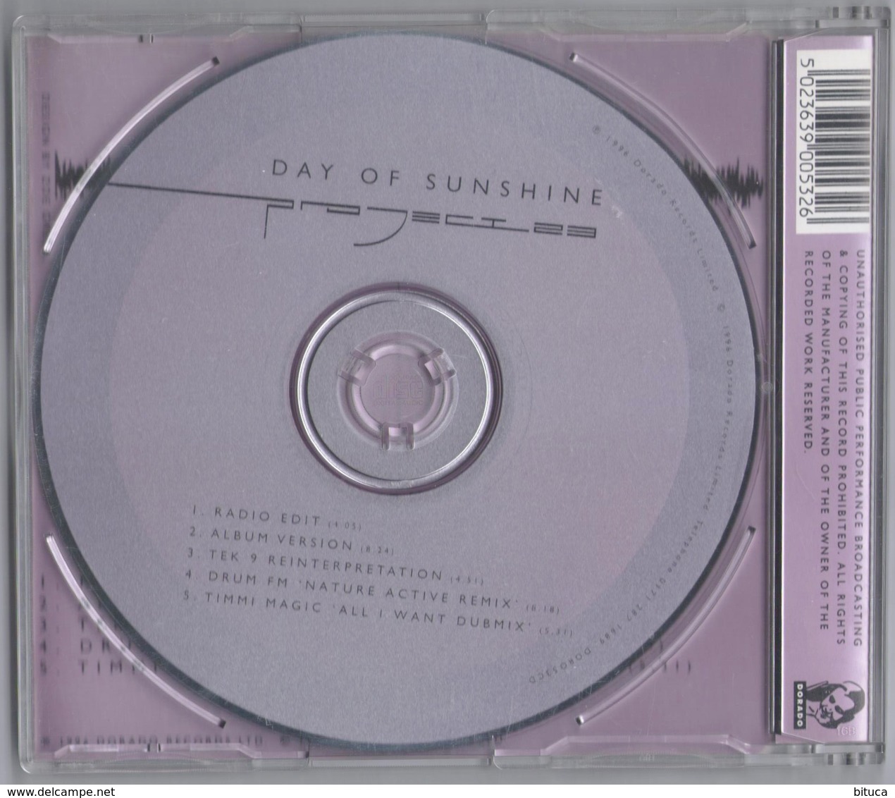 CD 5 TITRES PROJECT 23 DAY OF SUNSHINE BON ETAT & RARE - Dance, Techno & House