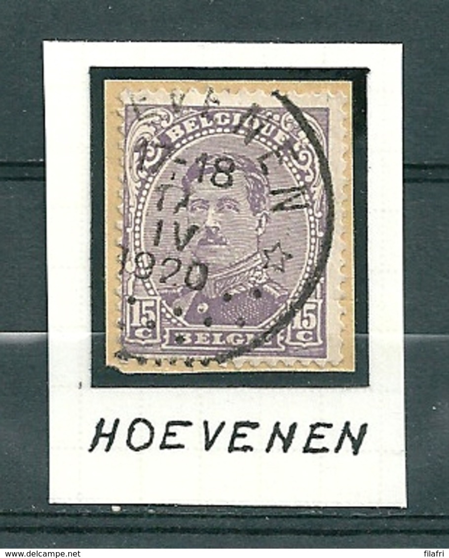 139 Gestempeld (sterstempel) HOEVENEN - 1915-1920 Albert I.