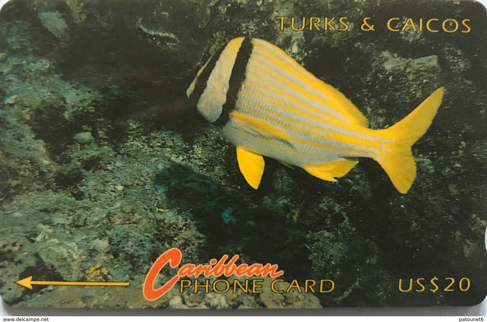 TURK § CAICOS  -  Phonecard  -  " Fish " -  $20 - Turks & Caicos (I. Turques Et Caïques)