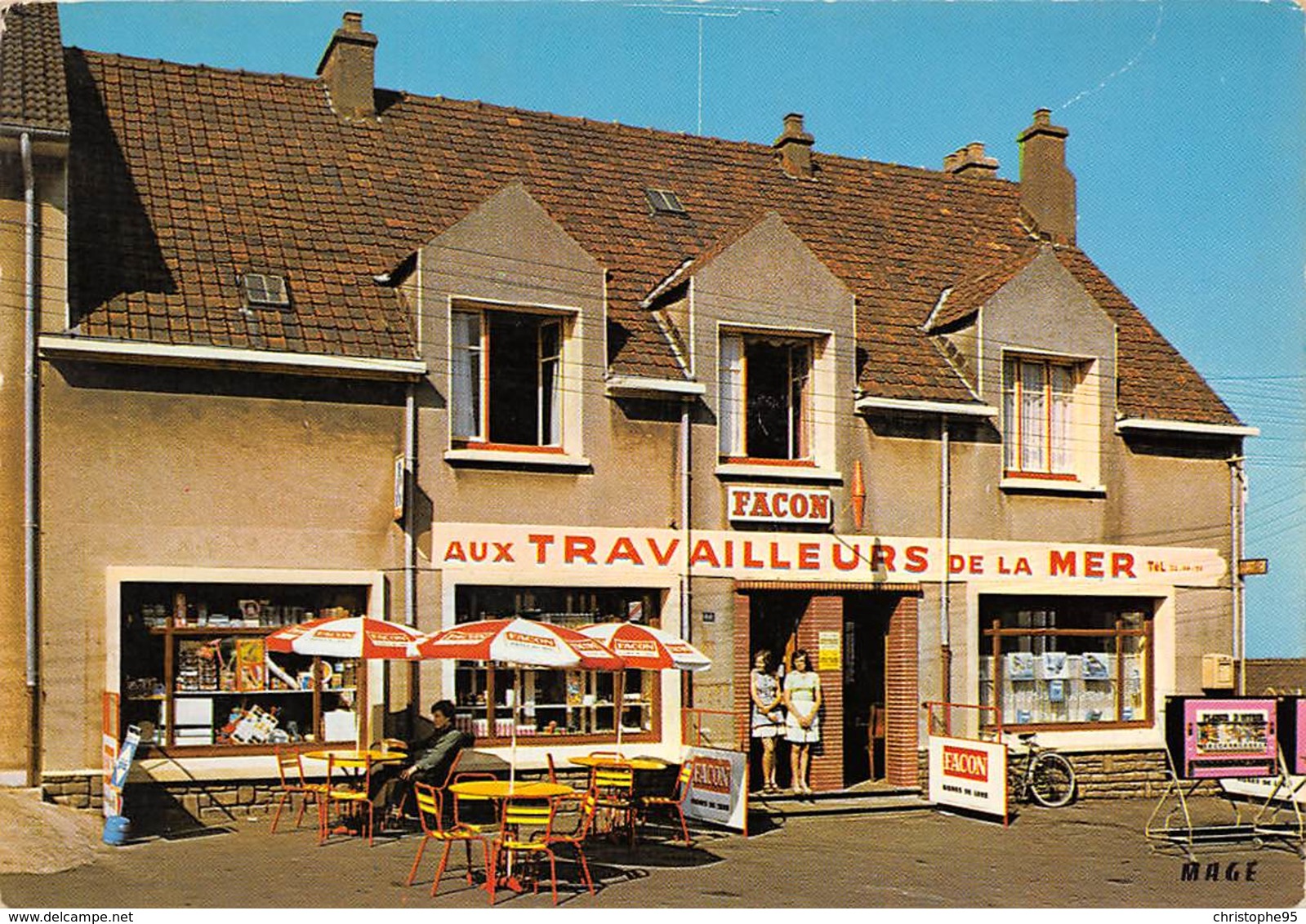 62 .n° 21722 . Equihen . Cafe Tabac Aux Tarvailleurs De La Mer . Cpsm.10.5 X 15cm . - Autres & Non Classés