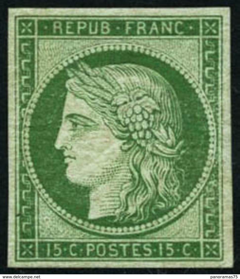 ** N°2e 15c Vert, Réimp - TB - 1849-1850 Cérès