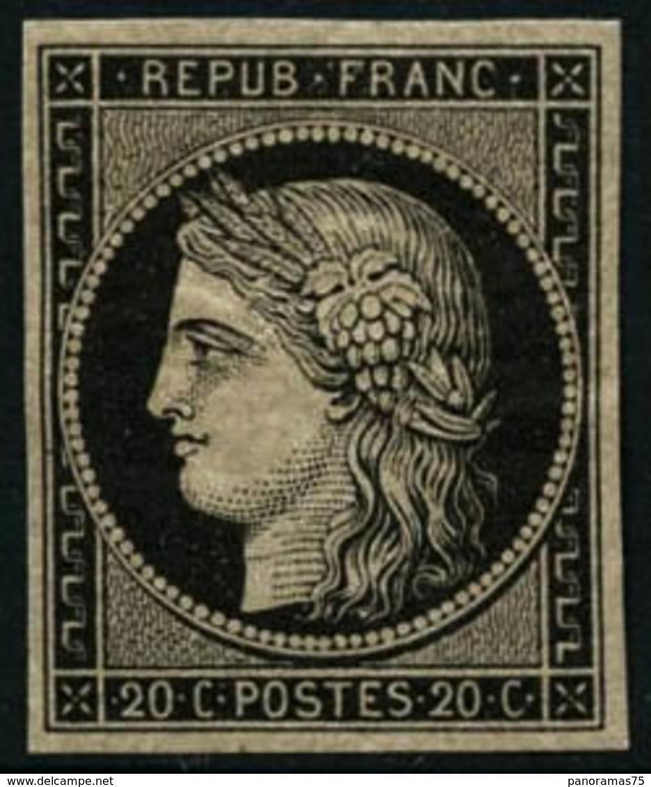 ** N°3 20c Noir S/jaune,signé Roumet - TB - 1849-1850 Cérès