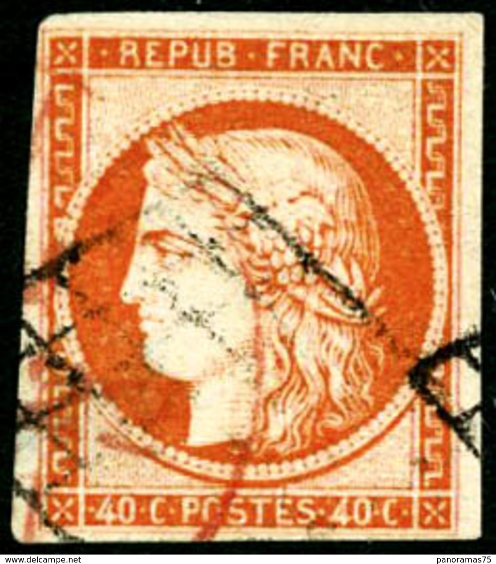 Oblit. N°5a 40c Orange Vif, Signé JF Brun - TB - 1849-1850 Cérès