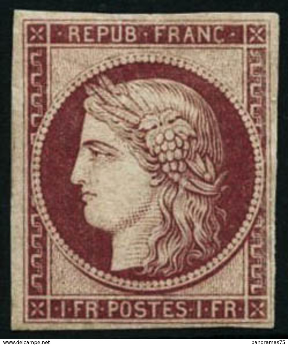 ** N°6F 1F Carmin, Réimp - TB - 1849-1850 Cérès