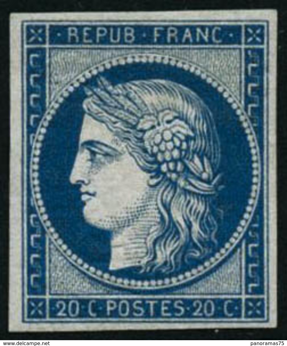 ** N°8F 20c Bleu, Réimp - TB - 1849-1850 Cérès