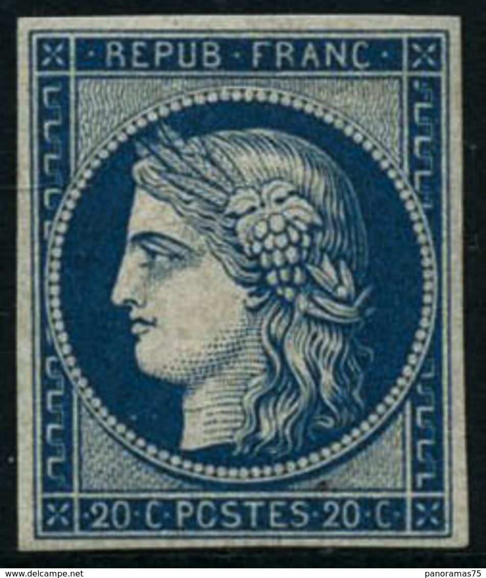 ** N°8F 20c Bleu, Réimp - TB - 1849-1850 Cérès