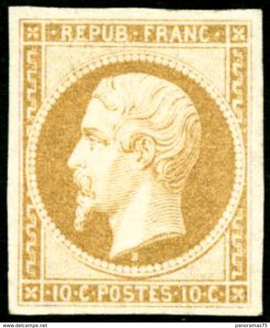 ** N°9e 10c Bistre Jaune, Réimp - TB - 1852 Louis-Napoléon