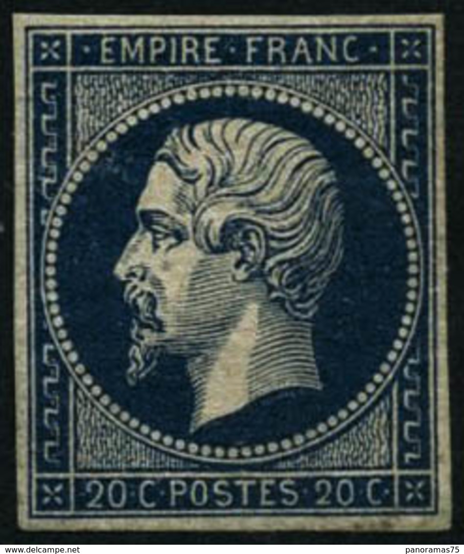 ** N°14Ab 20c Bleu Noir, Type I Signé Brun - TB - 1853-1860 Napoleon III