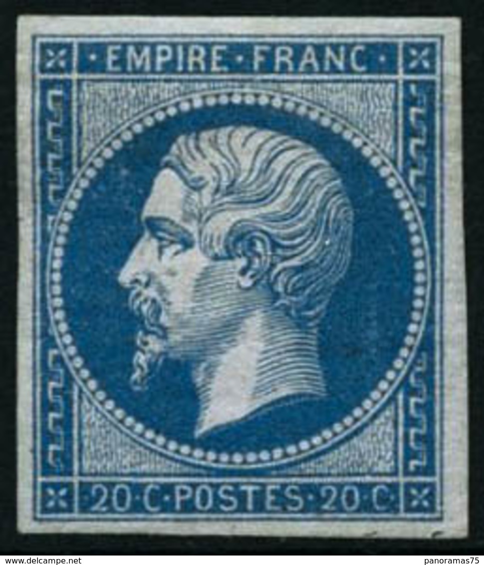 ** N°14B 20c Bleu, Type II Signé JF Brun - TB - 1853-1860 Napoléon III.