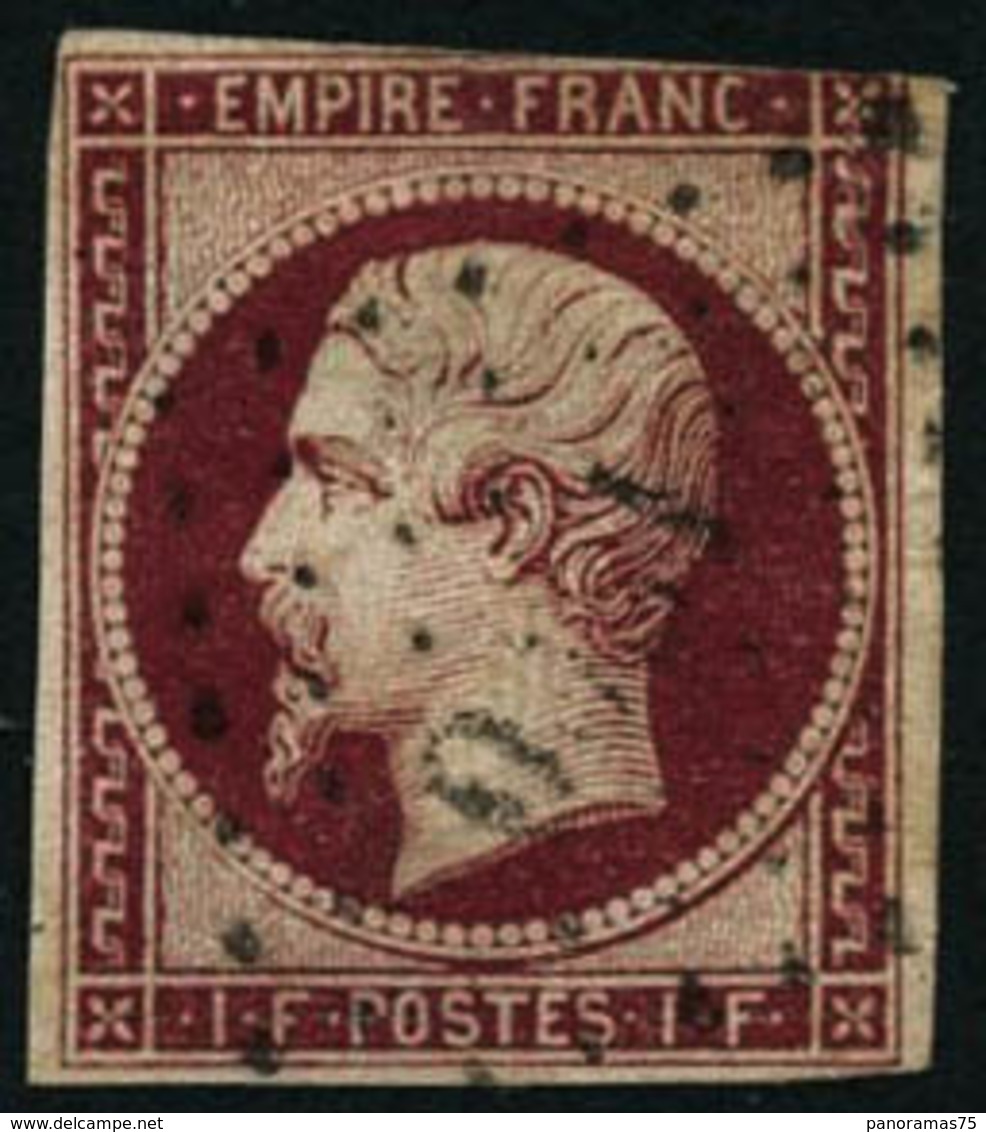 Oblit. N°18 1F Carmin, Beau 2ème Choix - B - 1853-1860 Napoléon III