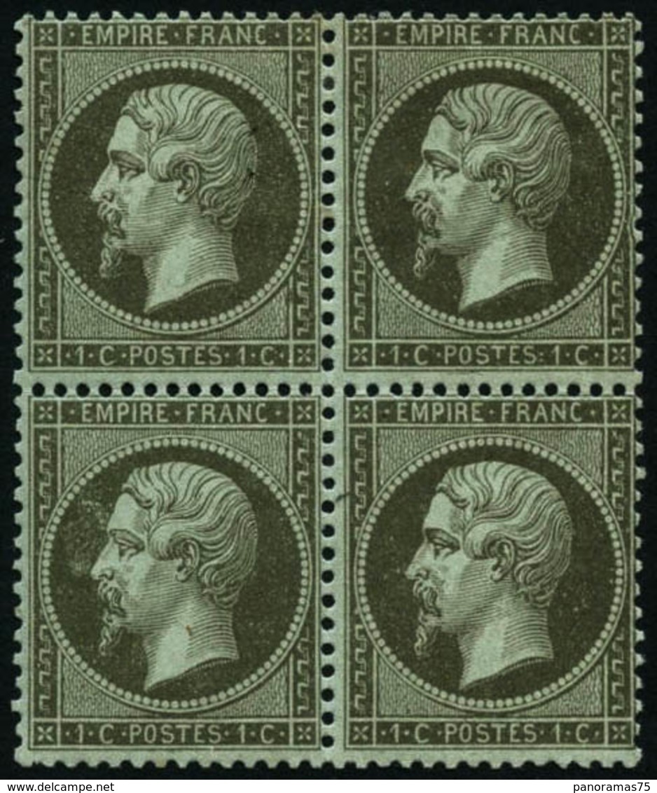 * N°19 1c Olive, Bloc De 4 - TB - 1862 Napoléon III