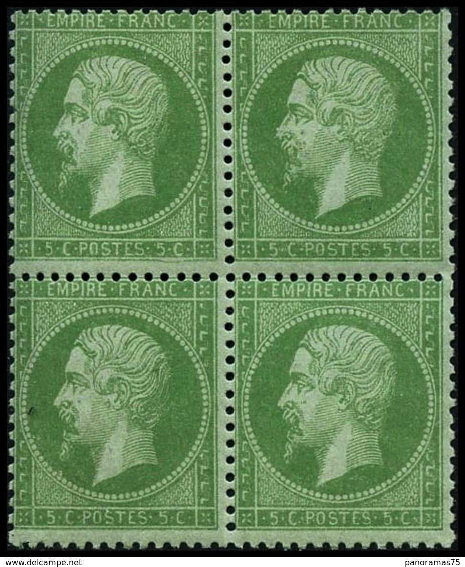 * N°20 5c Vert, Bloc De 4 Signé Brun - TB - 1862 Napoléon III