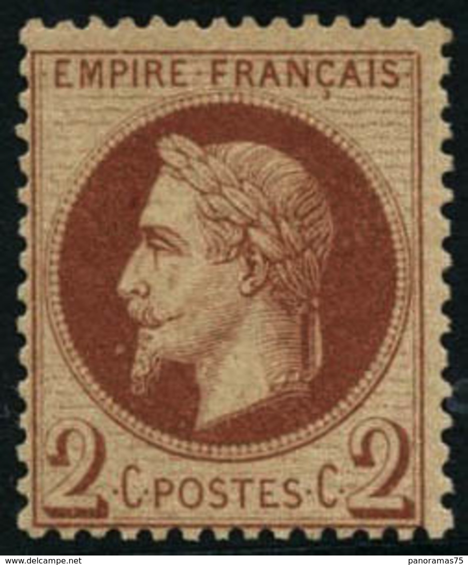 ** N°26 2c Rouge-brun, Signé Calves - TB - 1863-1870 Napoléon III Lauré