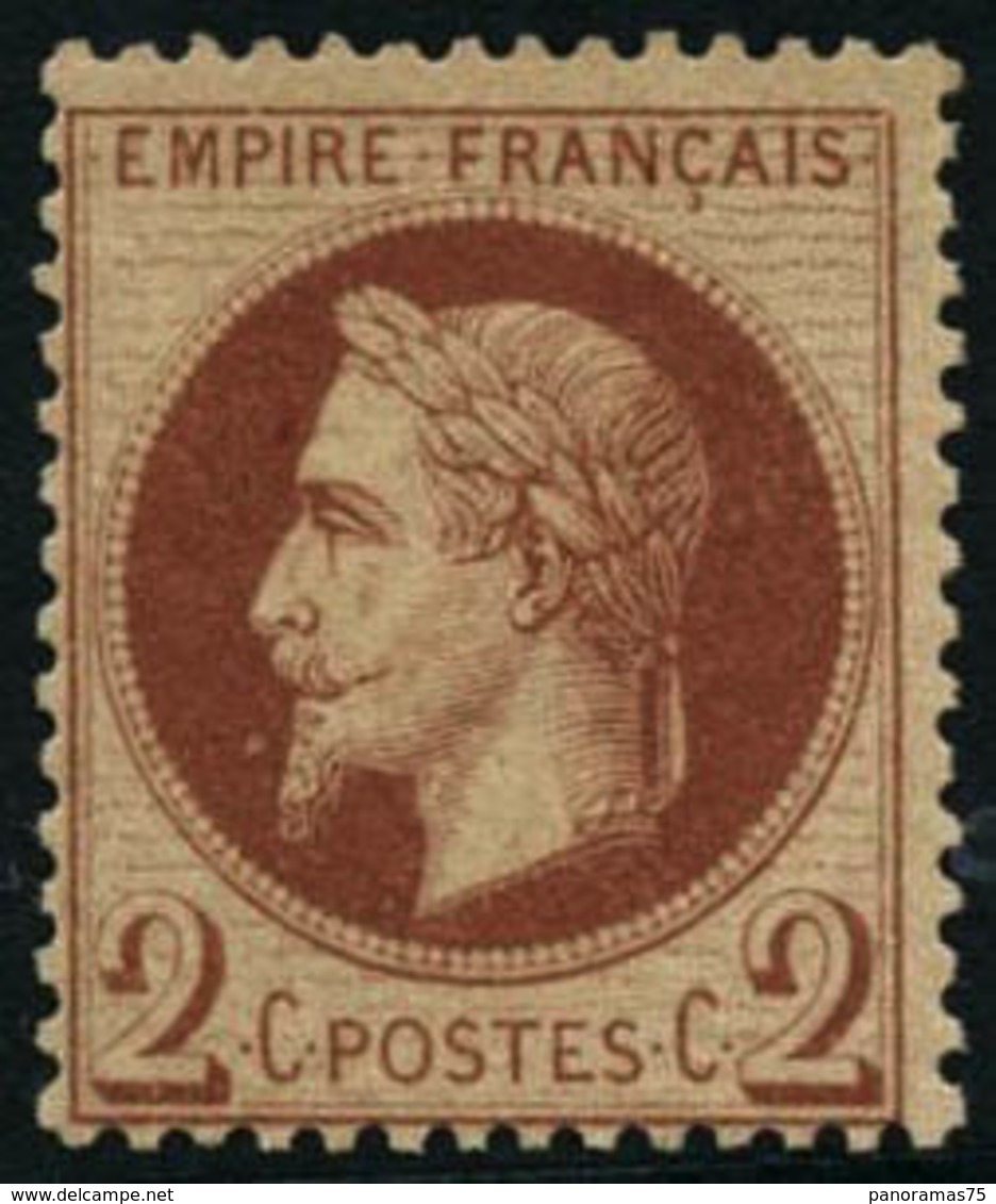 ** N°26 2c Rouge-brun, Signé Calves - TB - 1863-1870 Napoléon III Con Laureles