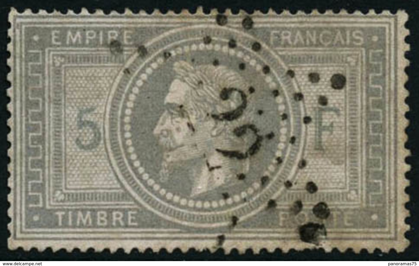 Oblit. N°33 5F Empire, Signé JF Brun - TB - 1863-1870 Napoléon III Lauré