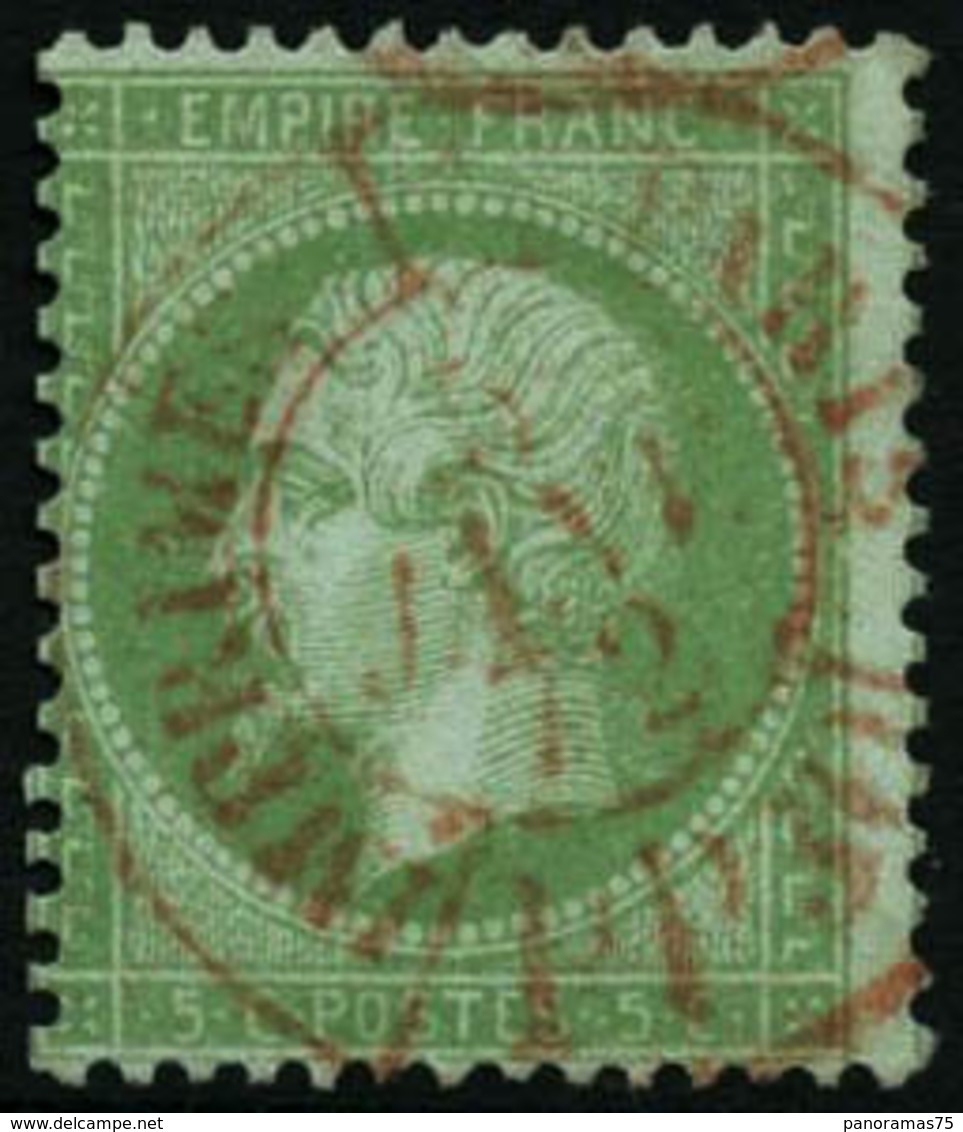 Oblit. N°35 5c Vert Pâle S/bleu, Obl CàD Rouge Des Imprimés - TB - 1863-1870 Napoléon III Lauré