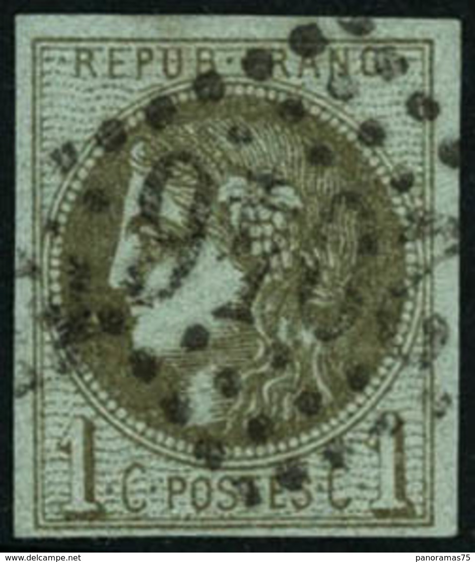 Oblit. N°39Cc 1c Olive Bronze - TB - 1870 Emisión De Bordeaux