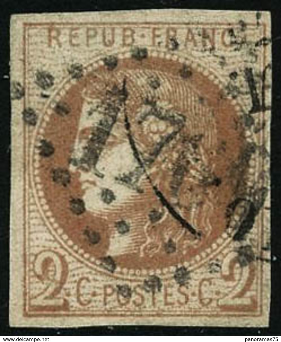 Oblit. N°40B 2c Brun-rouge R2, Signé Calves - TB - 1870 Ausgabe Bordeaux