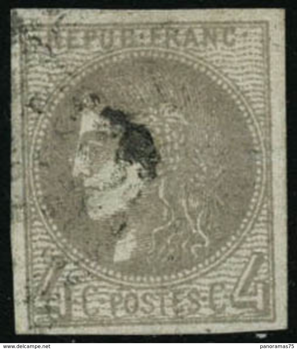 Oblit. N°41B 4c Gris R2 - TB - 1870 Emission De Bordeaux