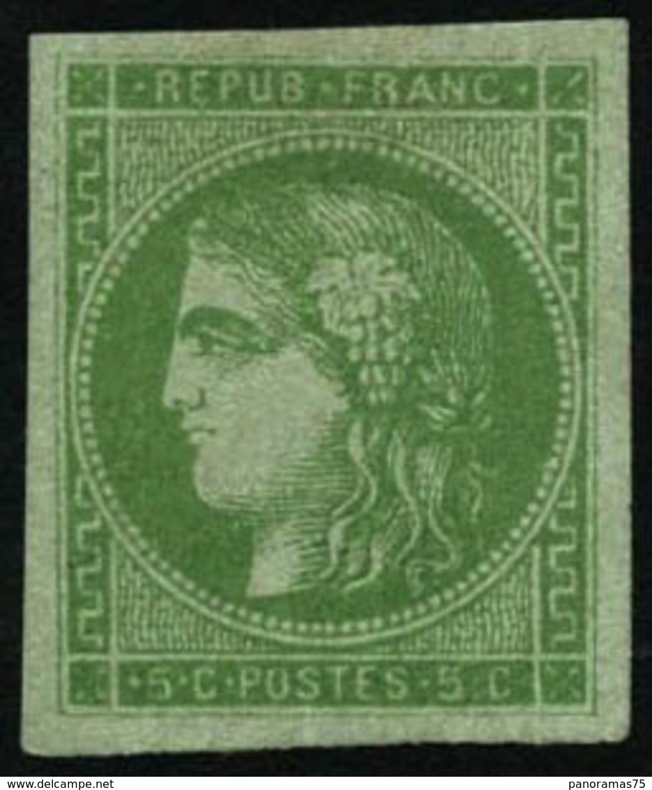 ** N°42B 5c Vert-jaune, R2 - TB - 1870 Emisión De Bordeaux