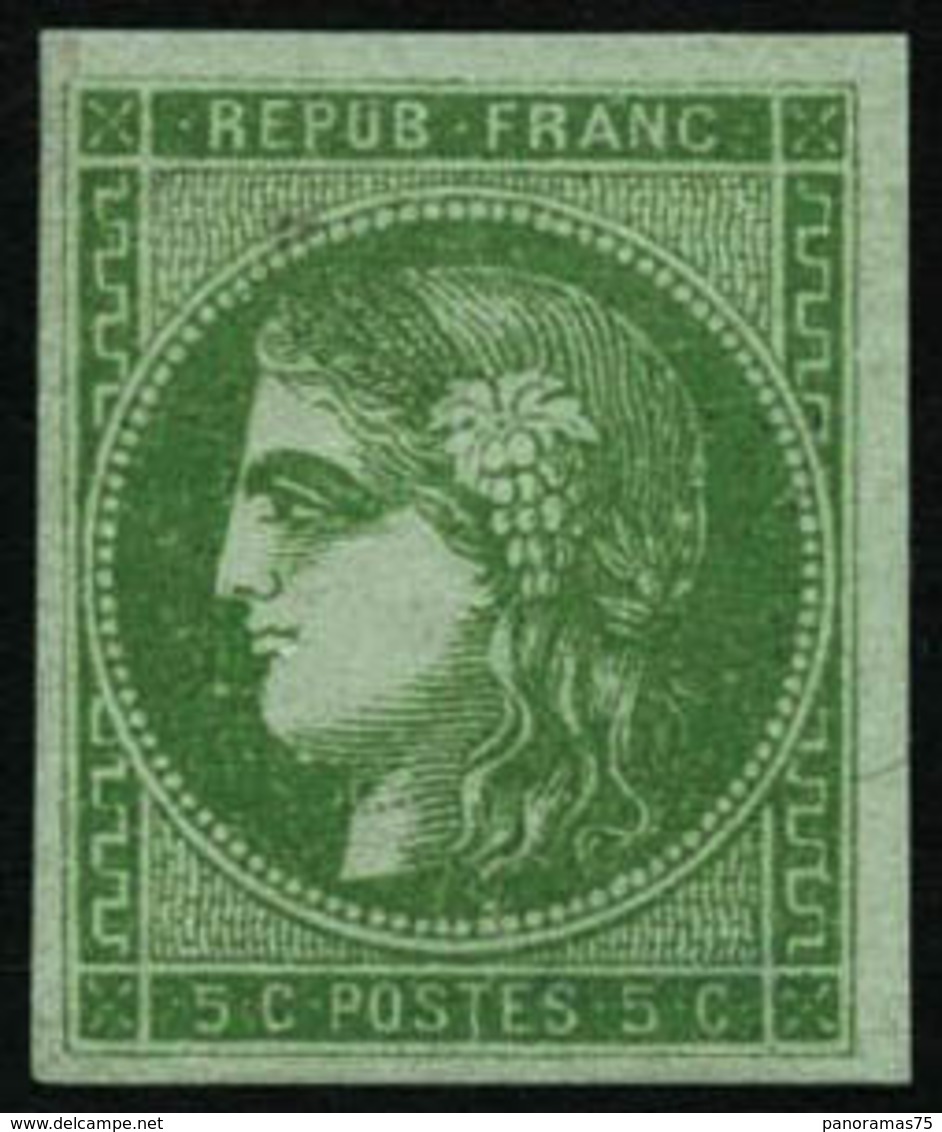 ** N°42B 5c Vert-jaune, R2 - TB - 1870 Emission De Bordeaux