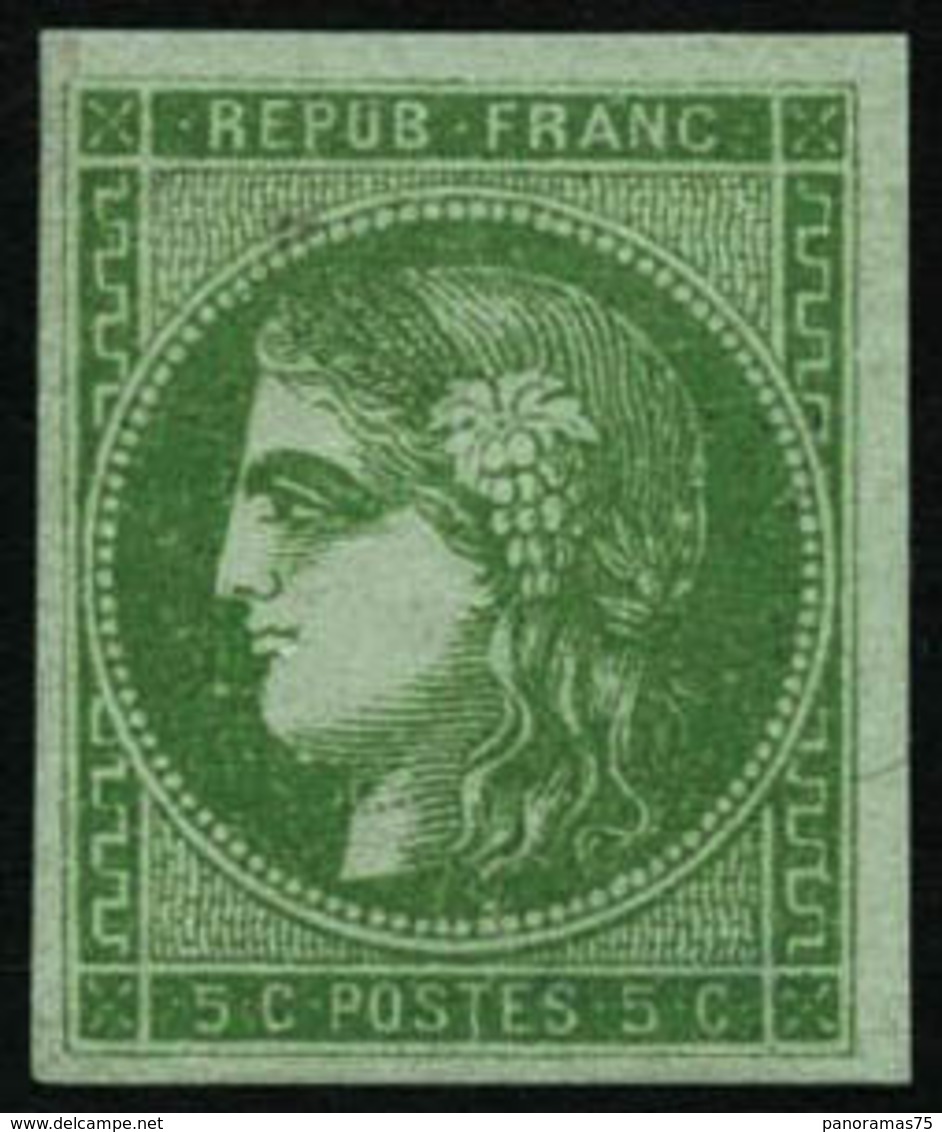 ** N°42B 5c Vert-jaune, R2 - TB - 1870 Emisión De Bordeaux