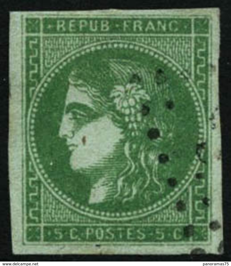 Oblit. N°42Bb 5c Vert-émeraude Foncé - TB - 1870 Ausgabe Bordeaux