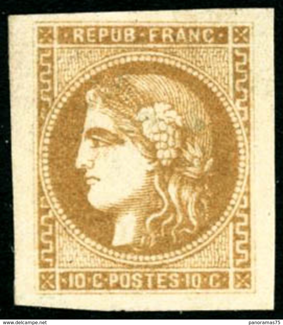 * N°43A 10c Bistre R1, Très Grandes Marges - TB - 1870 Ausgabe Bordeaux