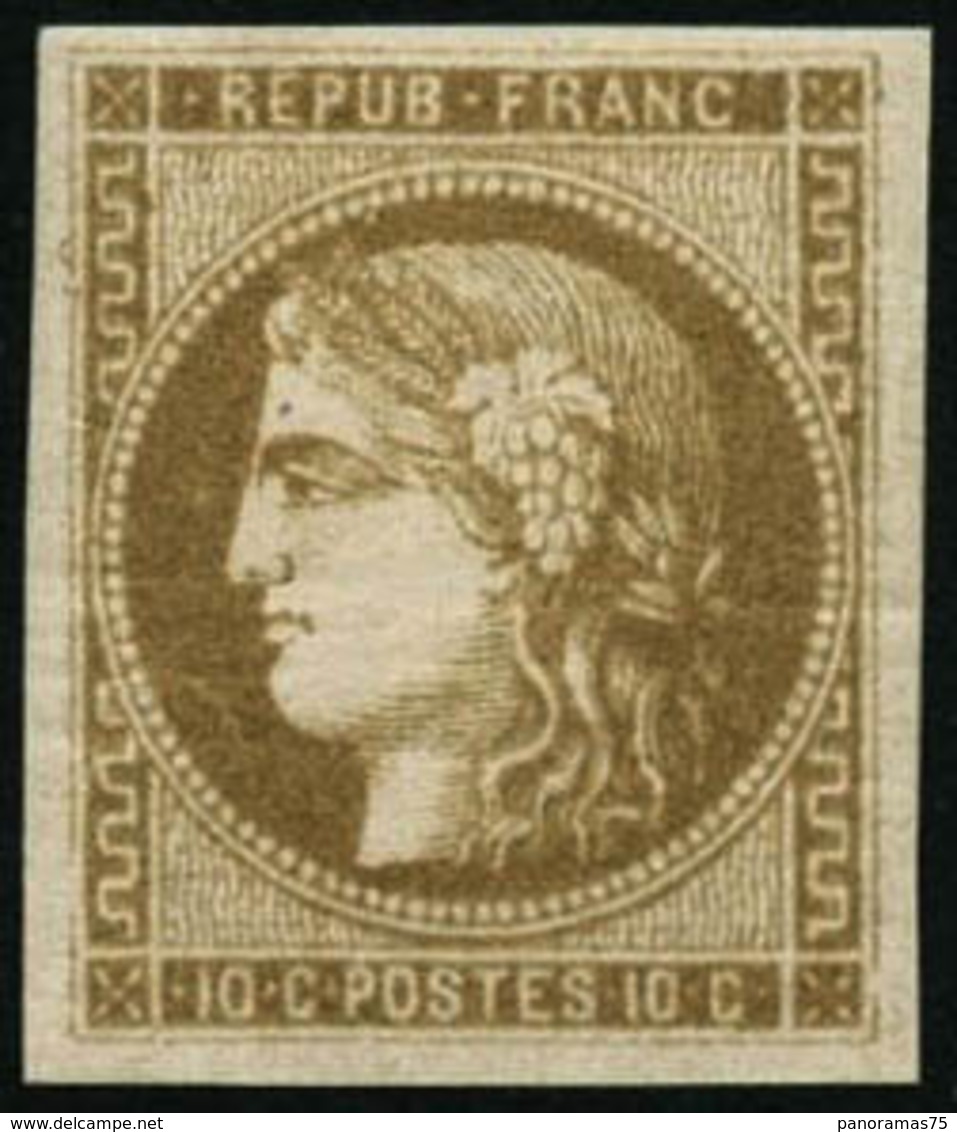 ** N°43Ab 10c Bistre Verdâtre R1 - TB - 1870 Ausgabe Bordeaux