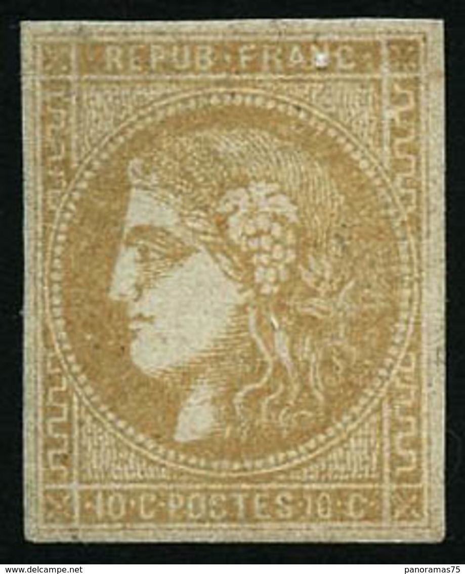 ** N°43Bc 10c Citron R2 - TB - 1870 Ausgabe Bordeaux