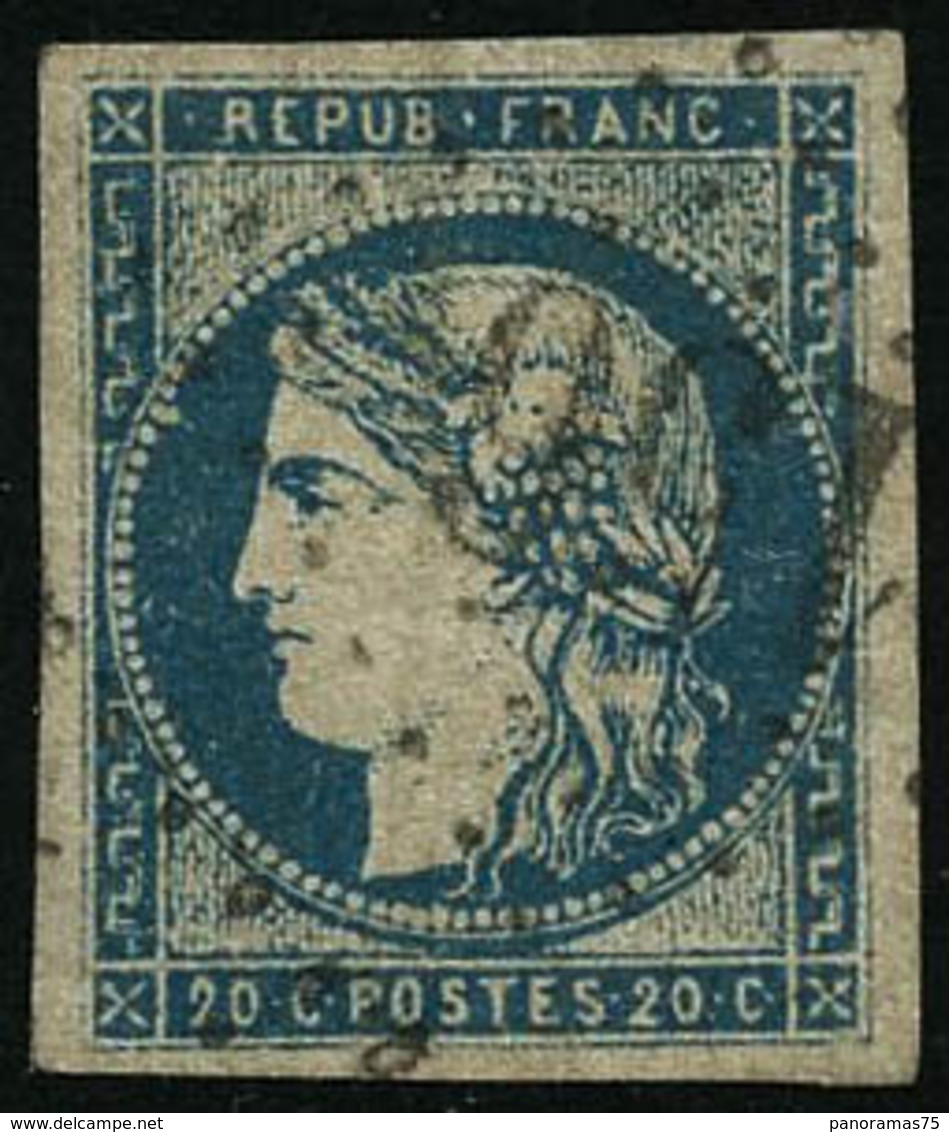 Oblit. N°44A 20c Bleu R1 Type I - TB - 1870 Ausgabe Bordeaux