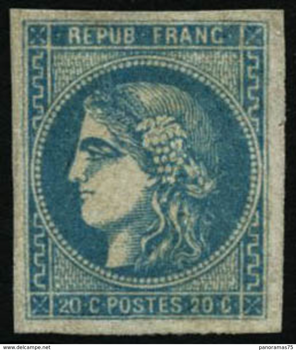 ** N°46B 20c Bleu, Type III R2 - TB - 1870 Emission De Bordeaux