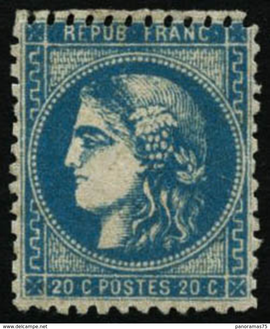 ** N°46B 20c Bleu, Type III R2 , Dentelé - TB - 1870 Ausgabe Bordeaux