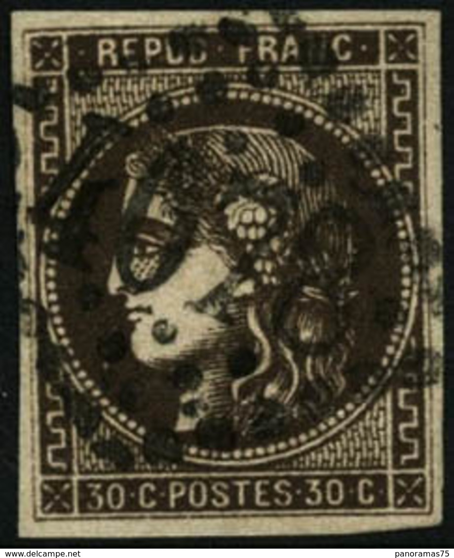 Oblit. N°47d 30c Brun Foncé - TB - 1870 Emission De Bordeaux
