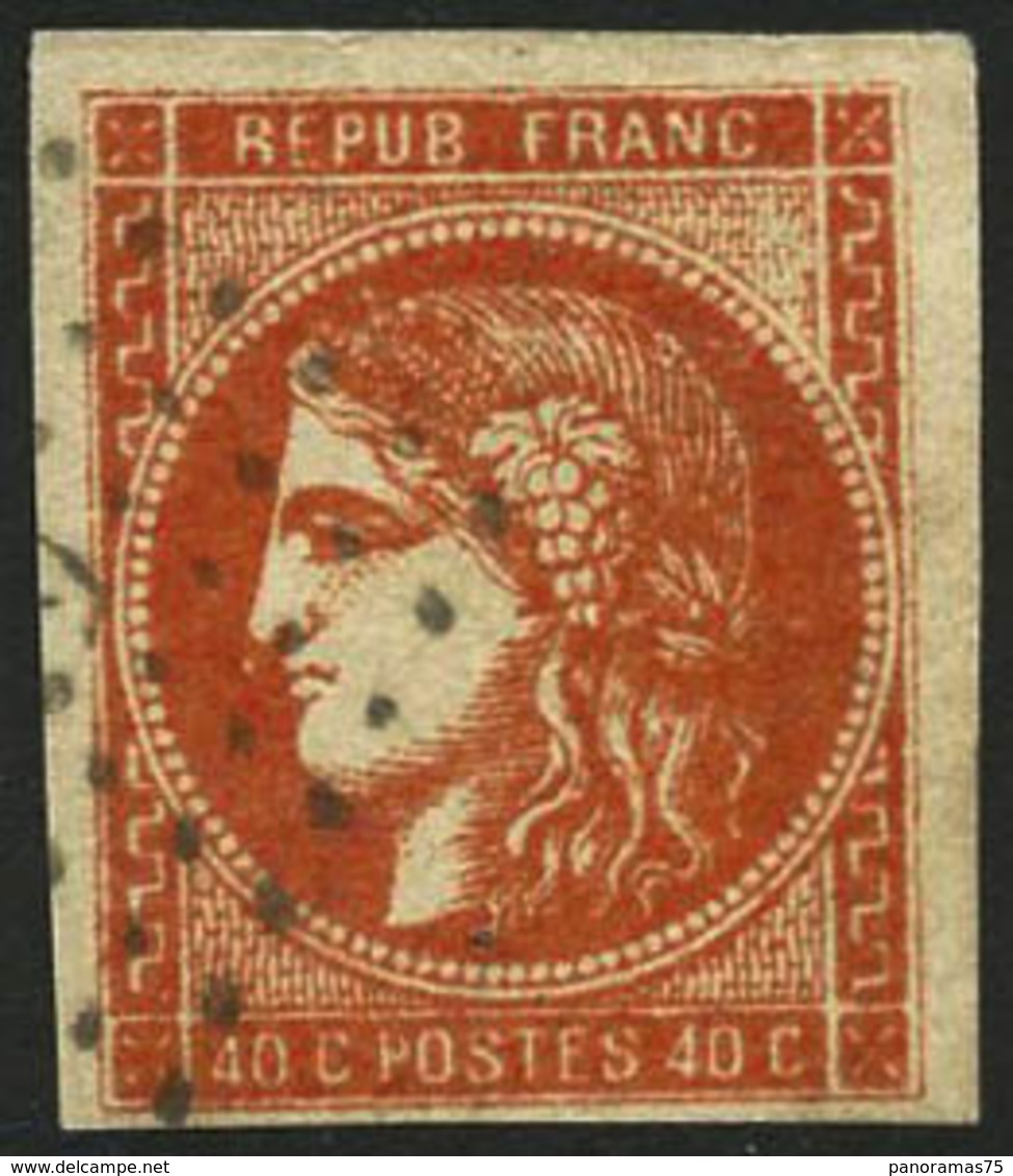 Oblit. N°48a 40c Orange Vif - TB - 1870 Emission De Bordeaux