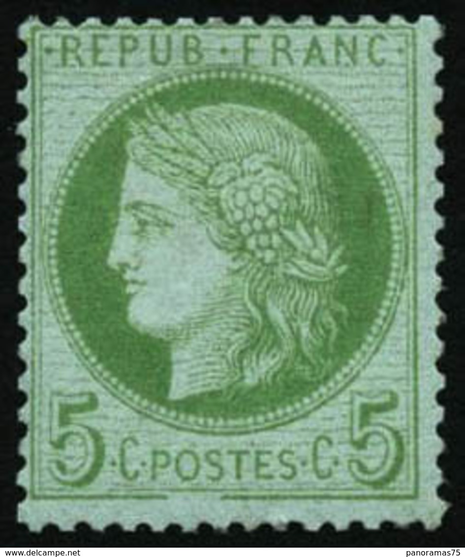 ** N°53 5c Vert-jaune S/azuré, Signé Brun - TB - 1871-1875 Ceres