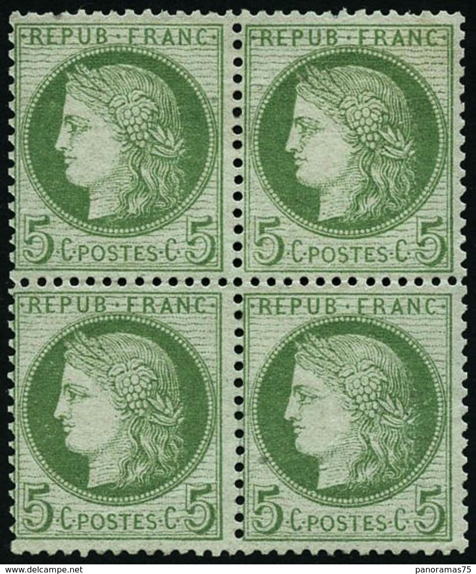 * N°53 5c Vert-jaune, Bloc De 4 - TB - 1871-1875 Cérès