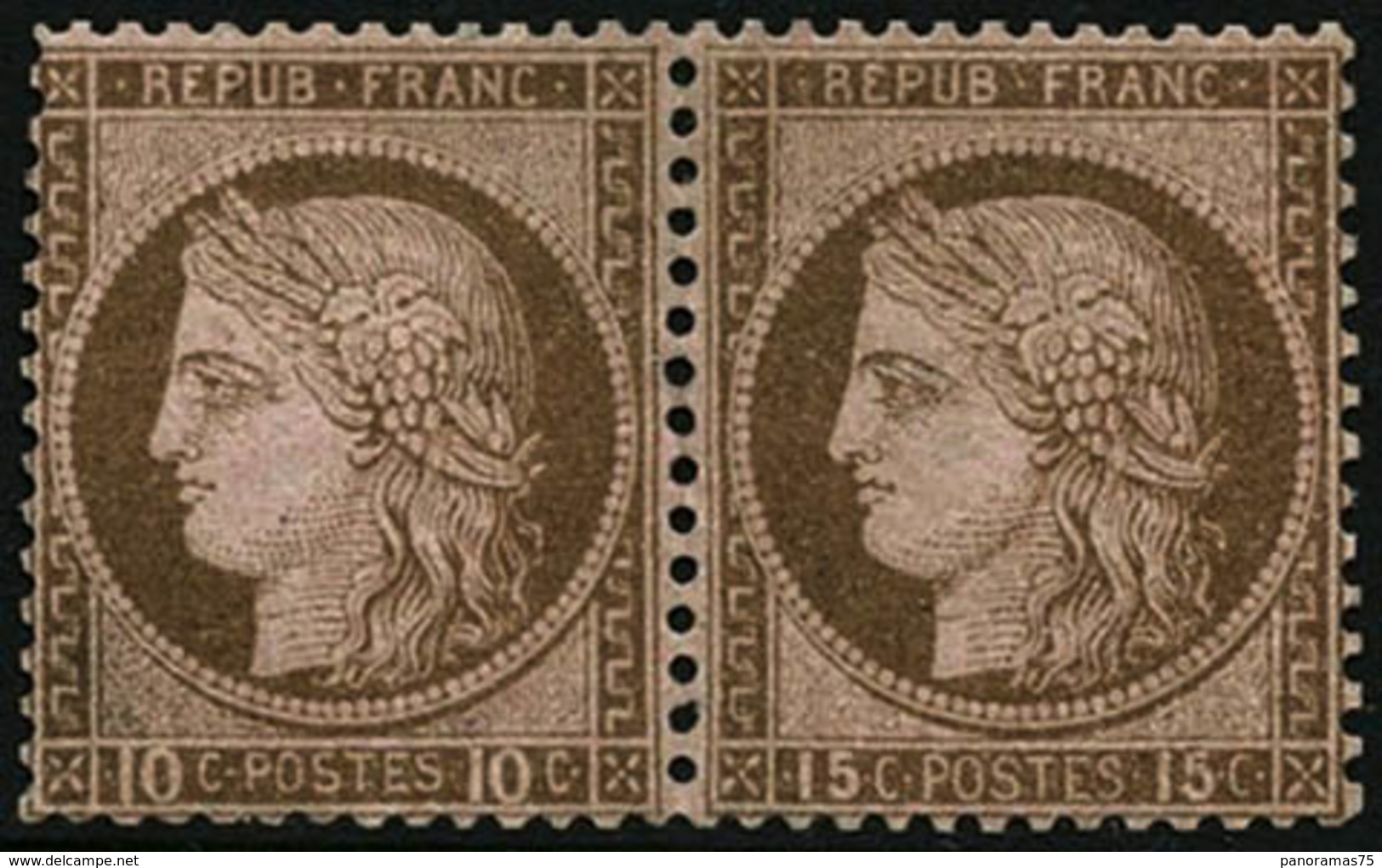 * N°55c 15c Et 10c Se Tenant - TB - 1871-1875 Ceres